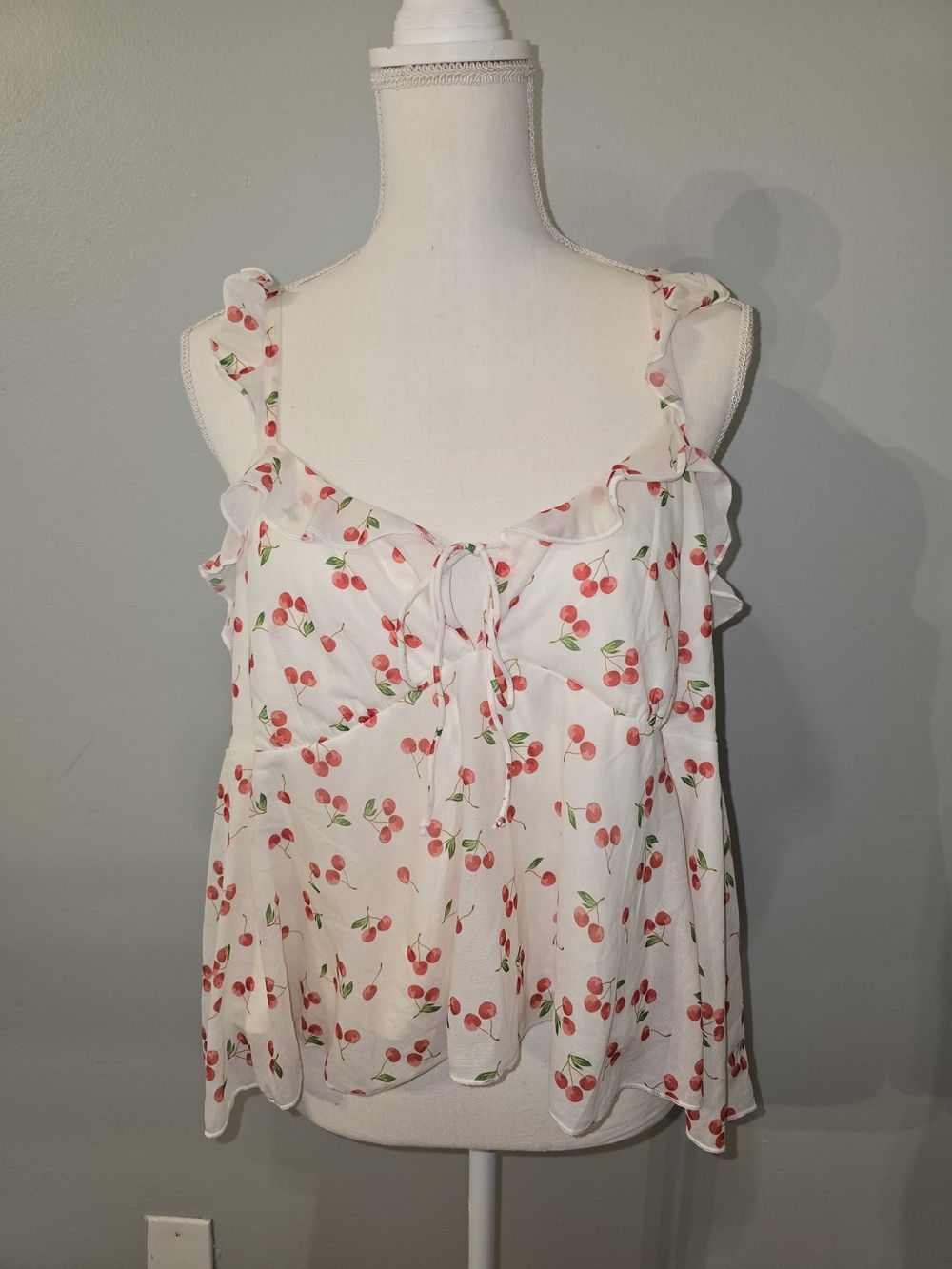wild fable Cherry Print Ruffle Strap Cami